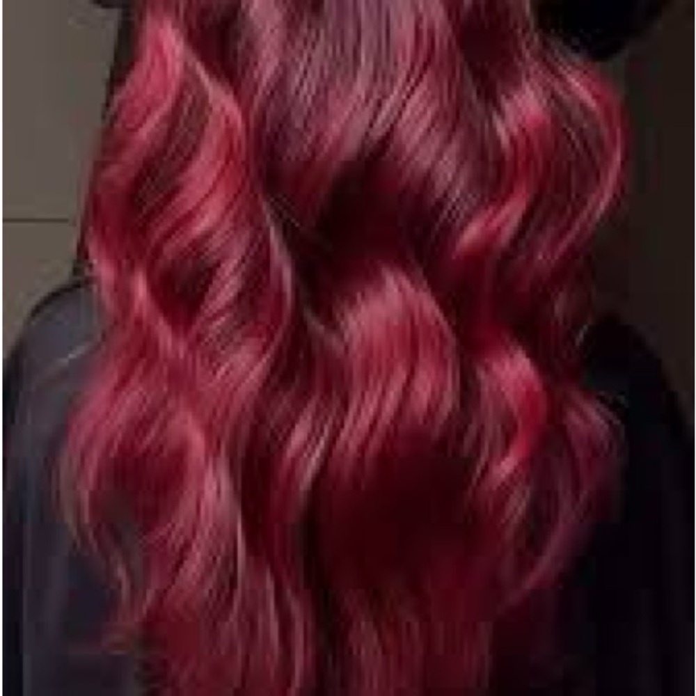 Irresistible me hair extensions, 24in. Sangria/Garnet. Custom dyed.